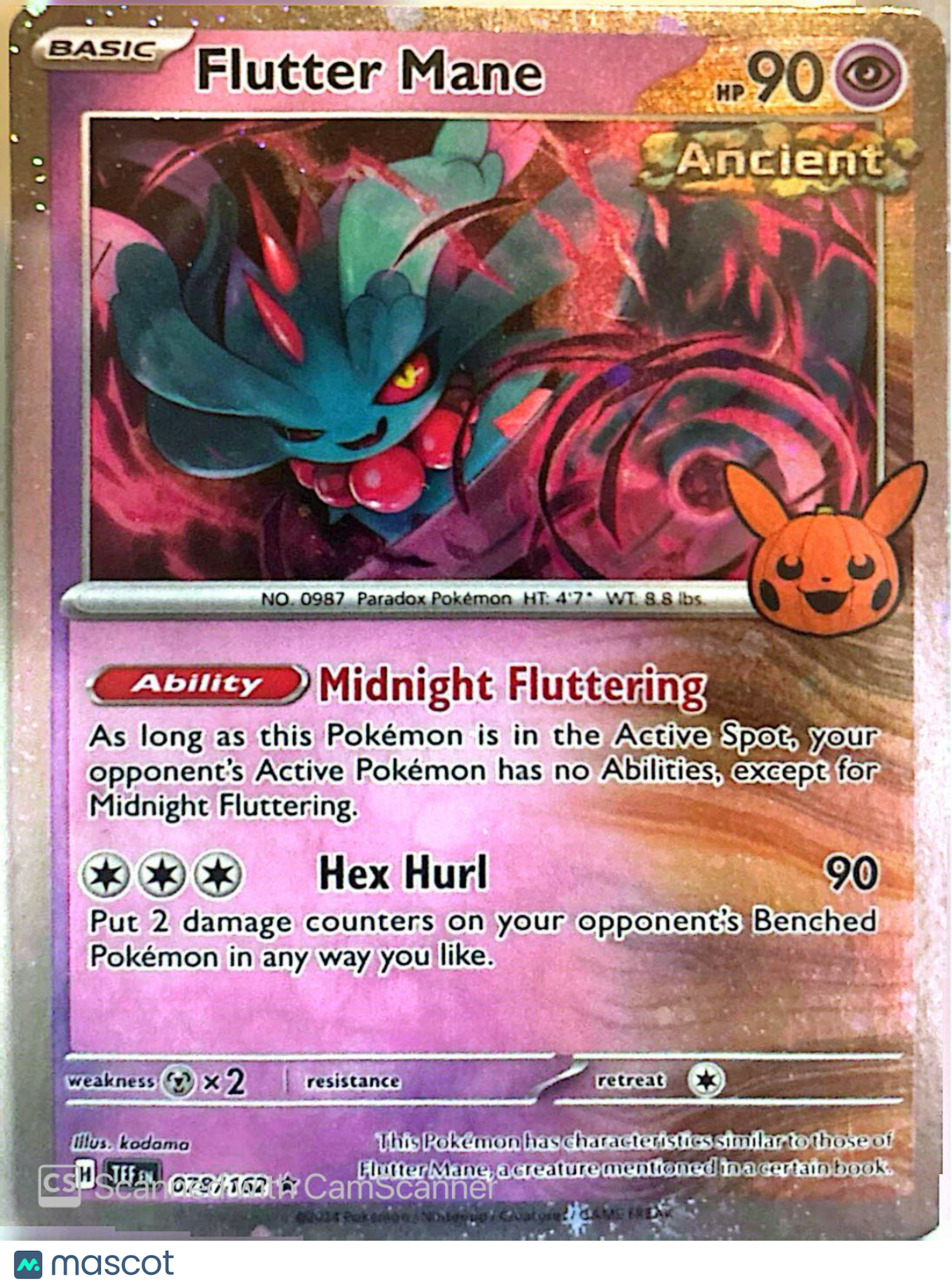 2024 Temporal Forces Trick or Trade Flutter Mane Holo Rare #78/162
