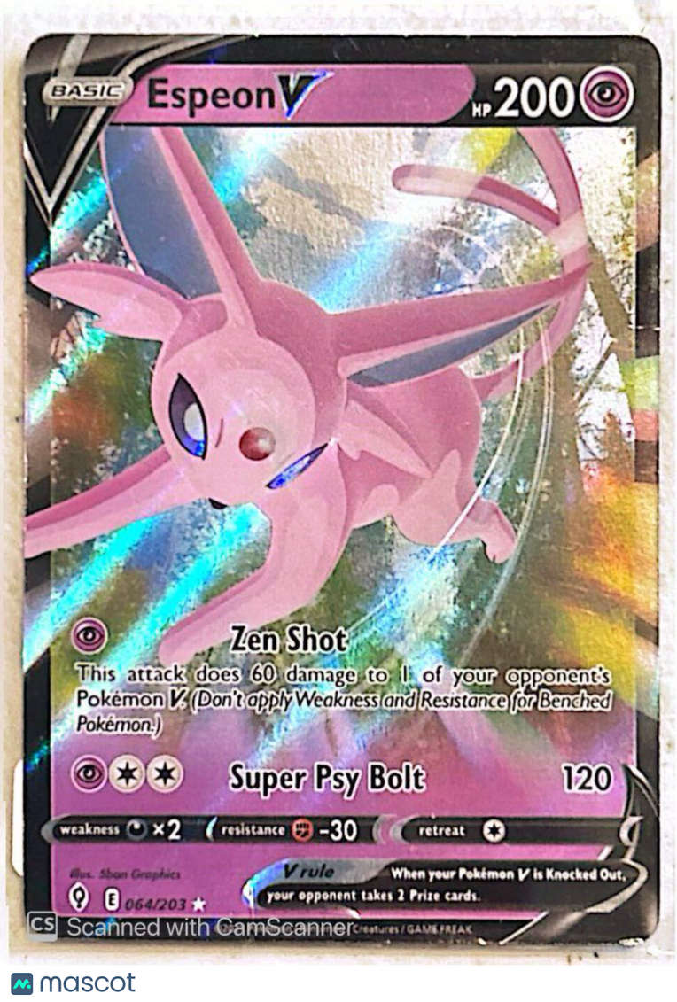 2021 Evolving Skies Espeon V Holo Rare #64/203