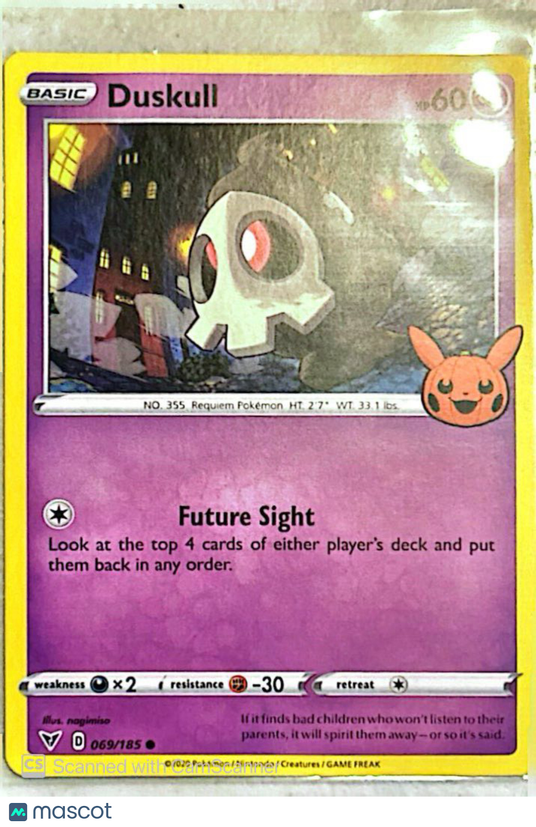 2020 Vivid Voltage Duskull #69/185