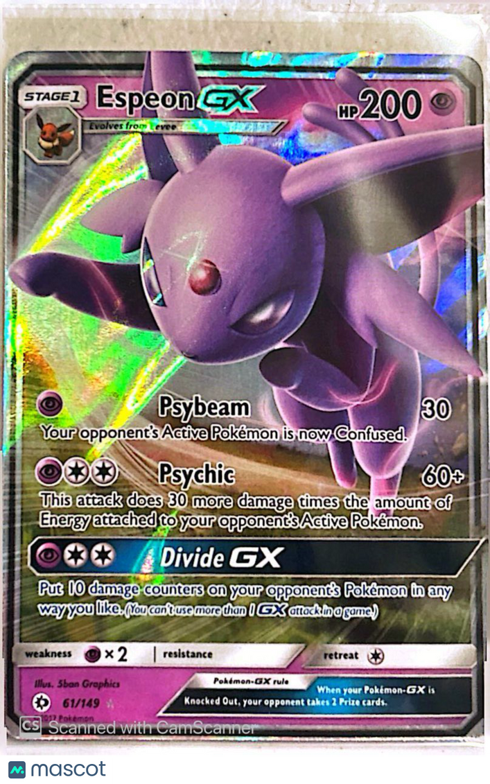 2017 Sun & Moon Espeon GX Holo Ultra Rare #61/149