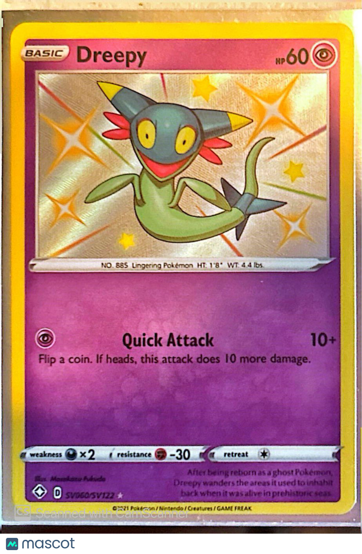 2021 Shining Fates Dreepy Holo Rare S #SV060/SV122