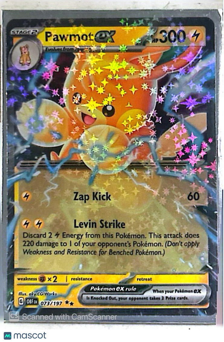 2023 Obsidian Flames Pawmot EX Holo Double Rare RR #73/197