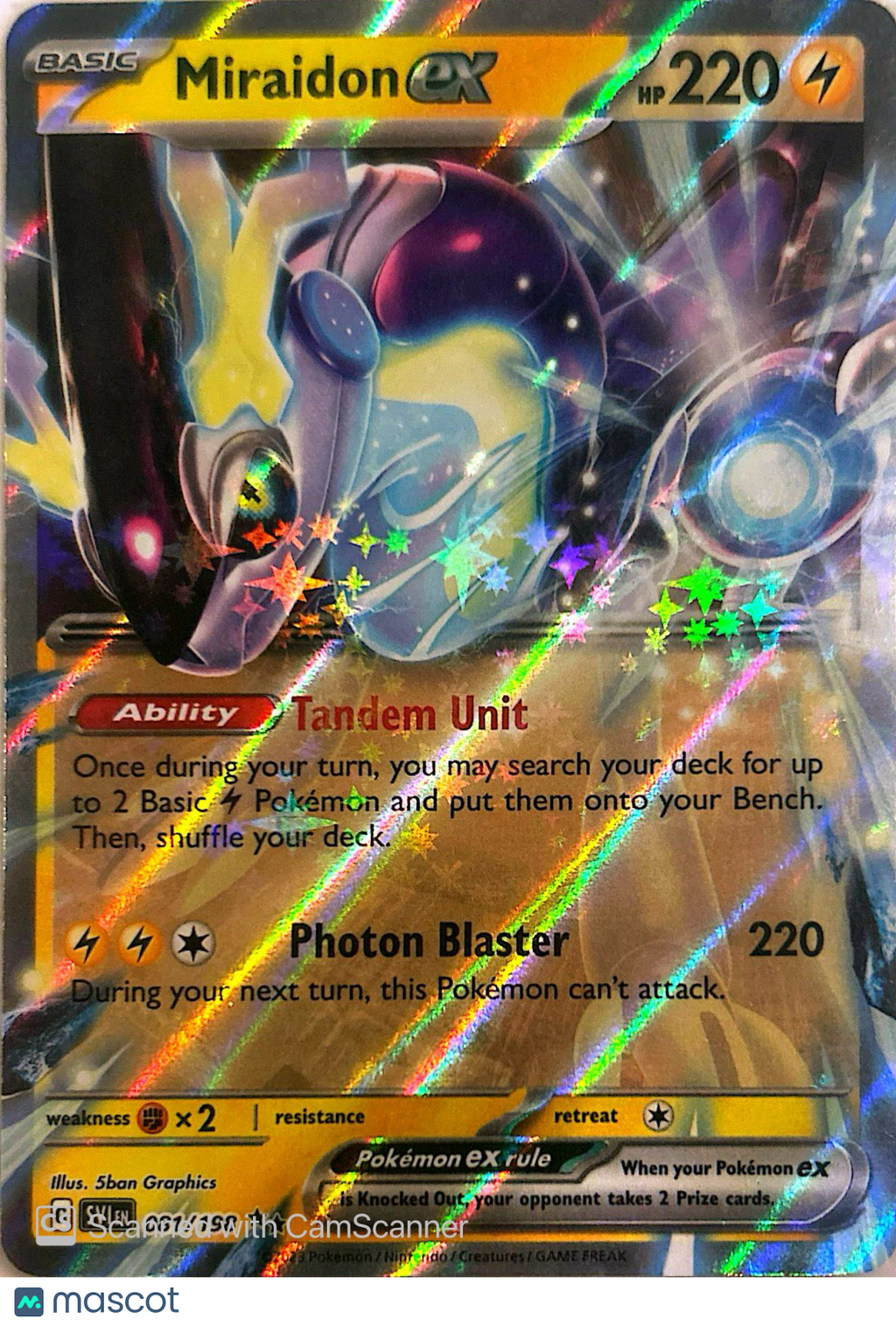2023 Scarlet & Violet Miraidon EX Holo Double Rare RR #81/198