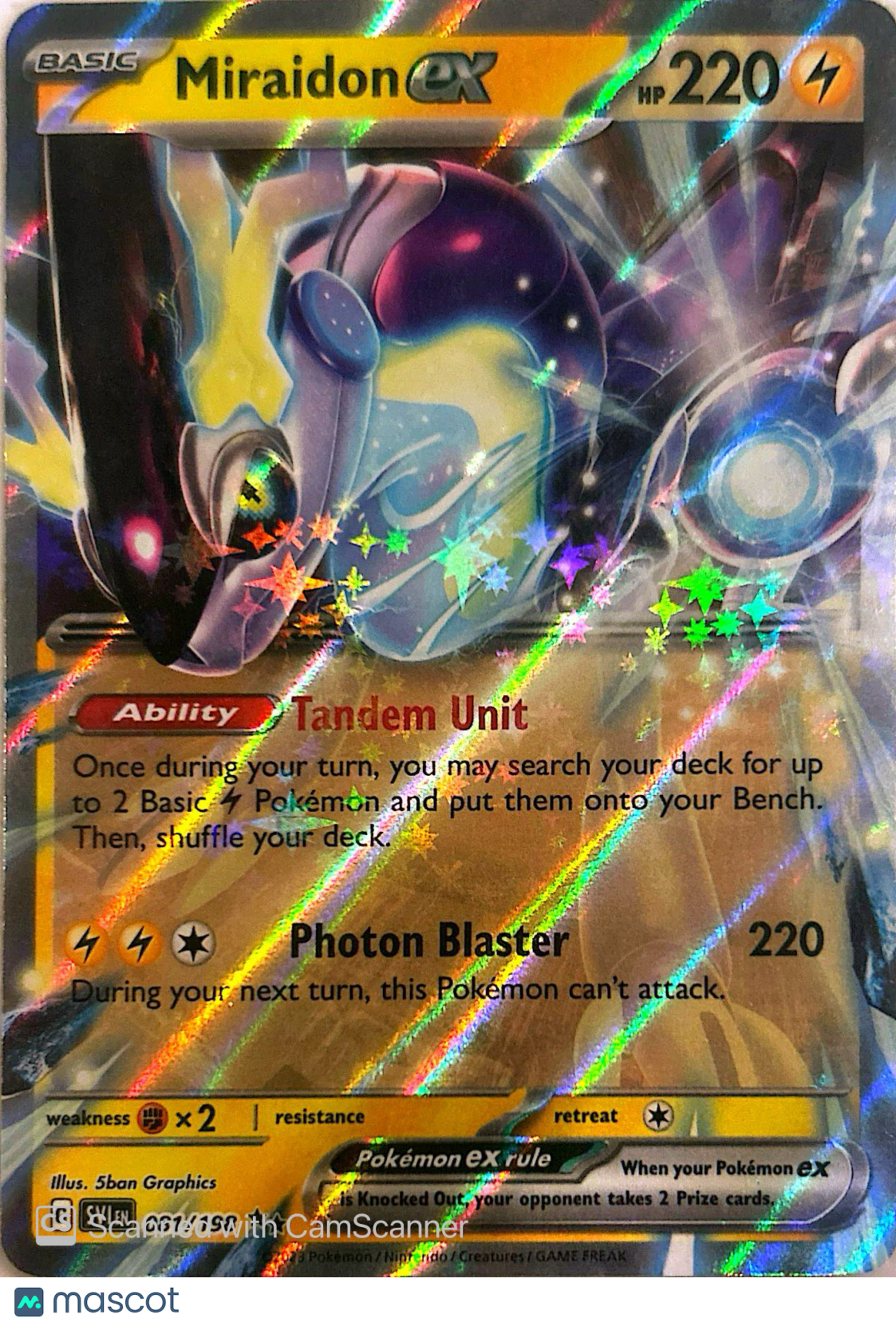 2023 Scarlet & Violet Miraidon EX Holo Double Rare RR #81/198