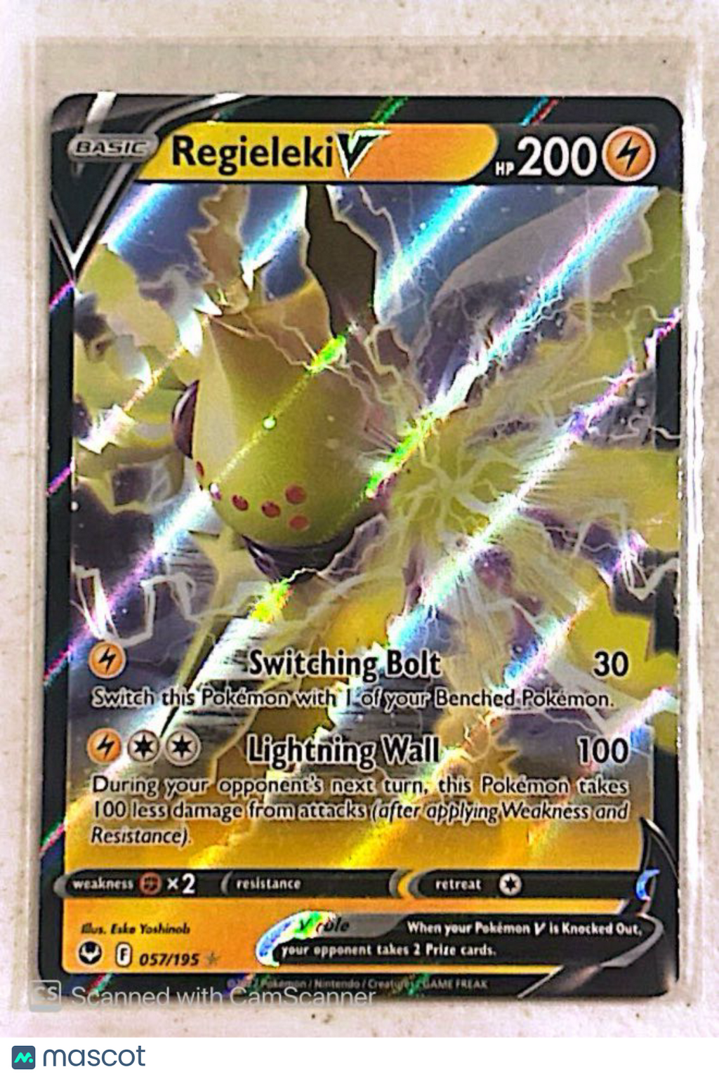 2022 Silver Tempest Regieleki V Holo Rare #57/195