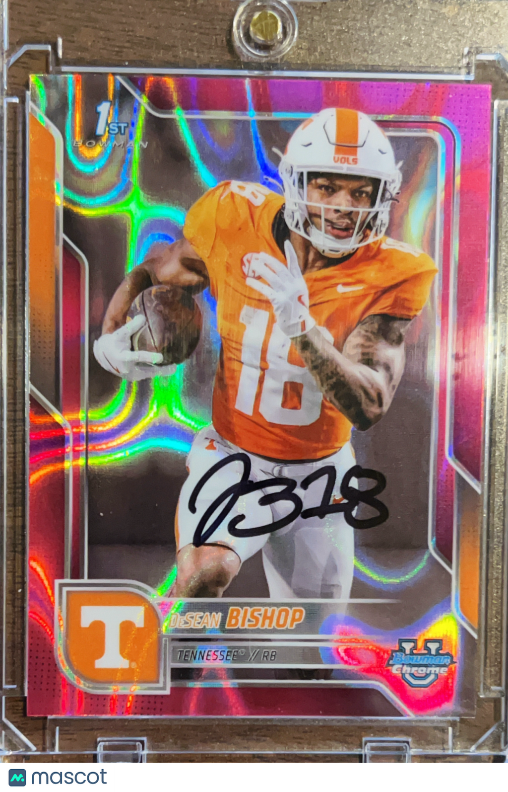 2025 Bowman Chrome University DeSean Bishop #67 Pink Wave Refractor 1st Bowman
