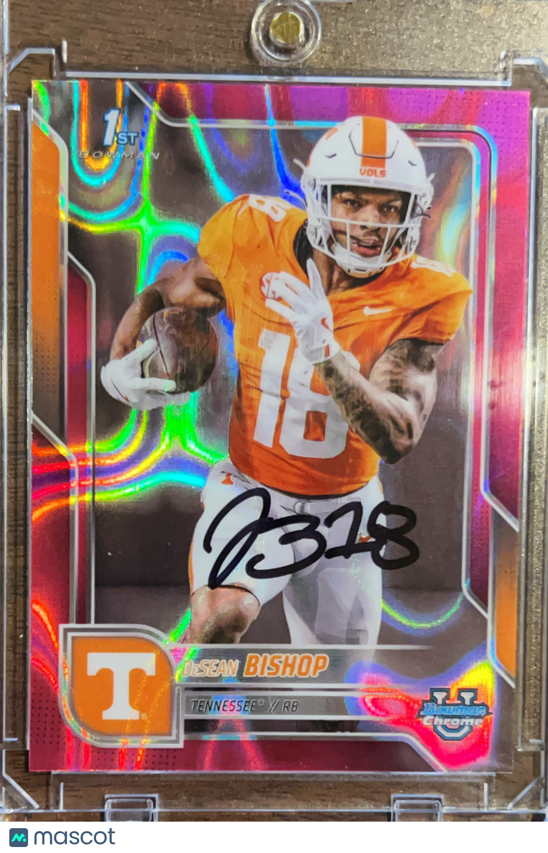 2025 Bowman Chrome University DeSean Bishop #67 Pink Wave Refractor 1st Bowman