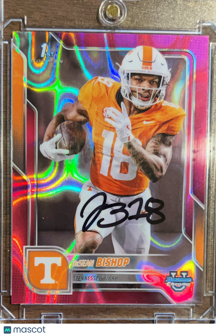 2025 Bowman Chrome University DeSean Bishop #67 Pink Wave Refractor 1st Bowman