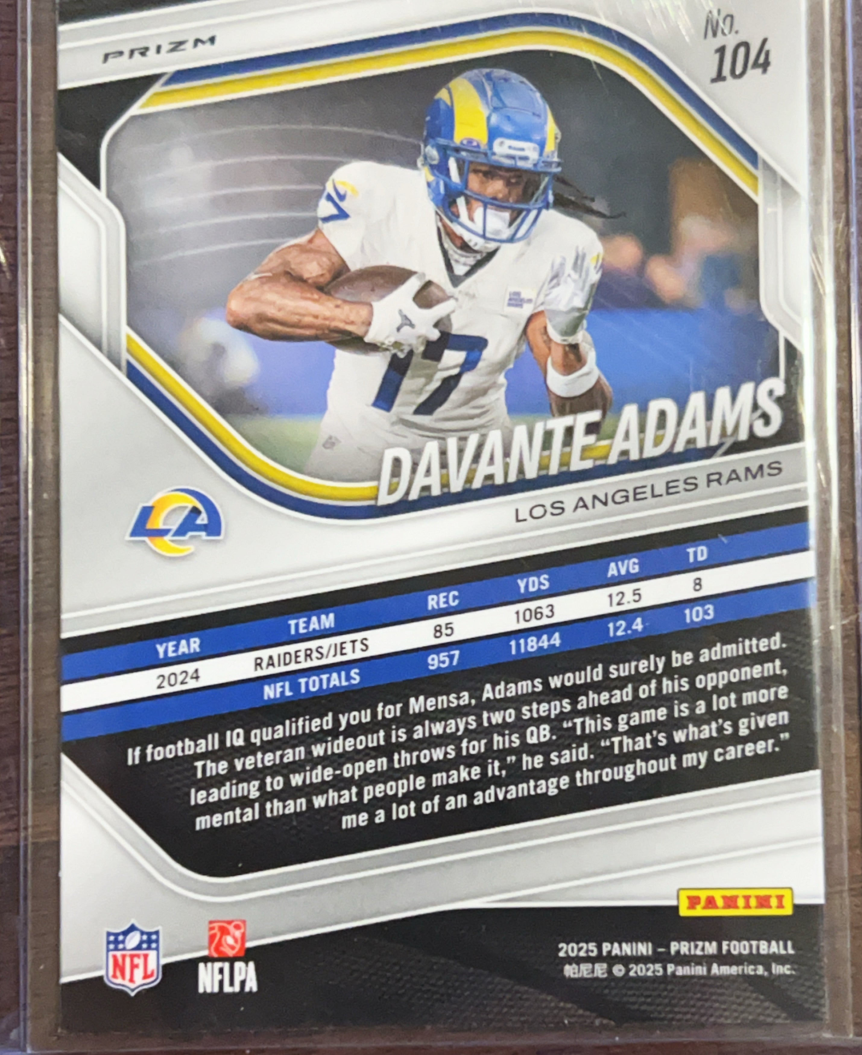 2025 Panini Prizm Davante Adams #104 Pink