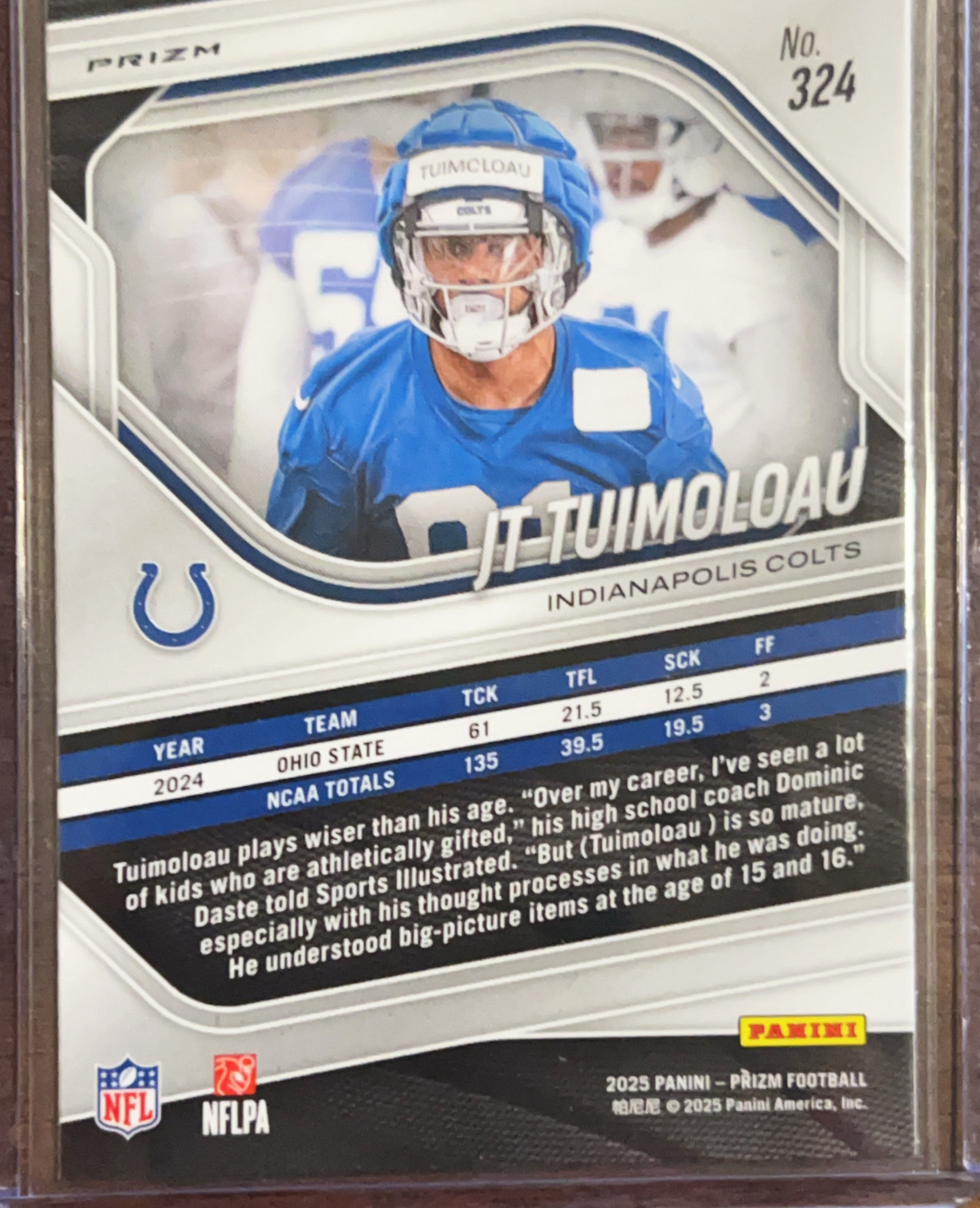 2025 Panini Prizm JT Tuimoloau #324 Pink RC