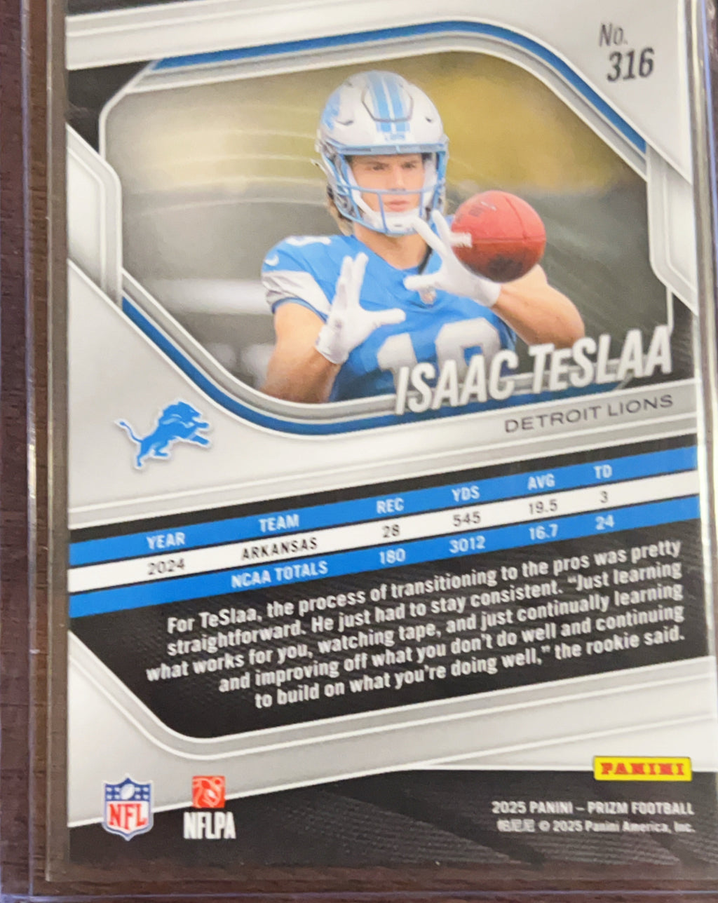 2025 Panini Prizm Isaac TeSlaa #316 RC