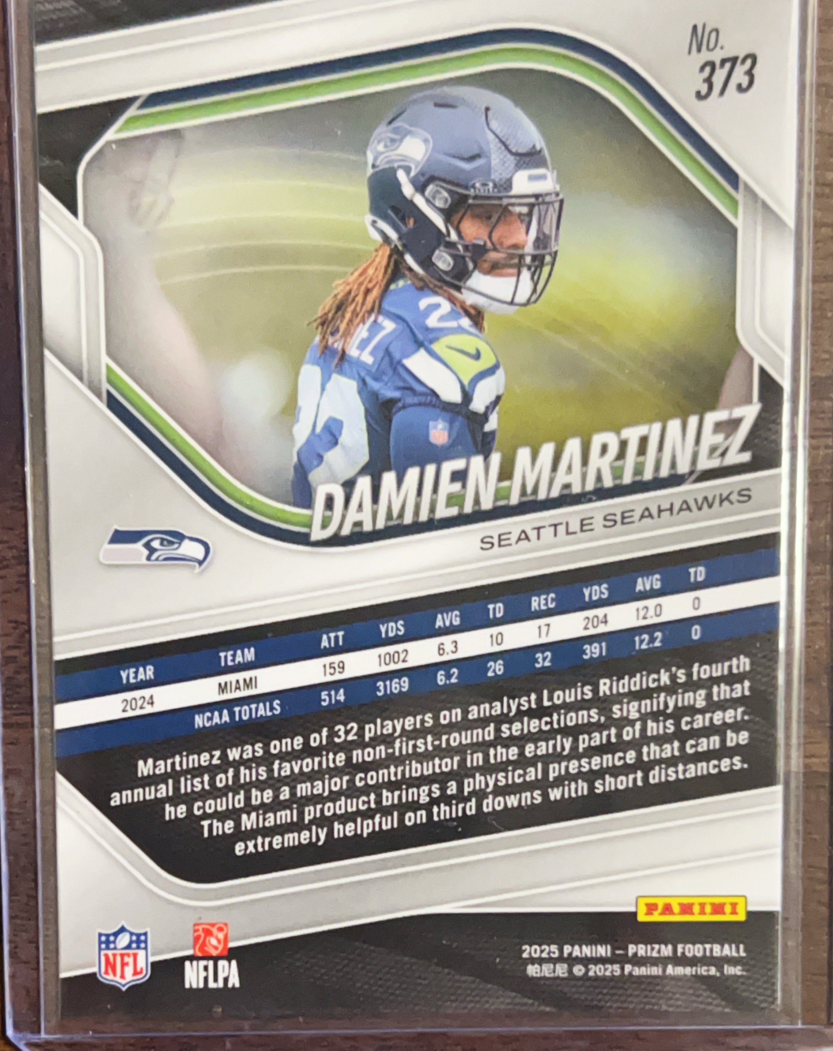 2025 Panini Prizm Football Damien Martinez #373 RC
