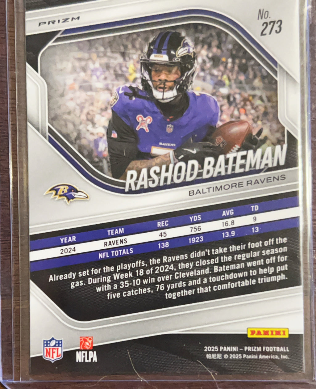 2025 Panini Prizm Rashod Bateman #273 Pink