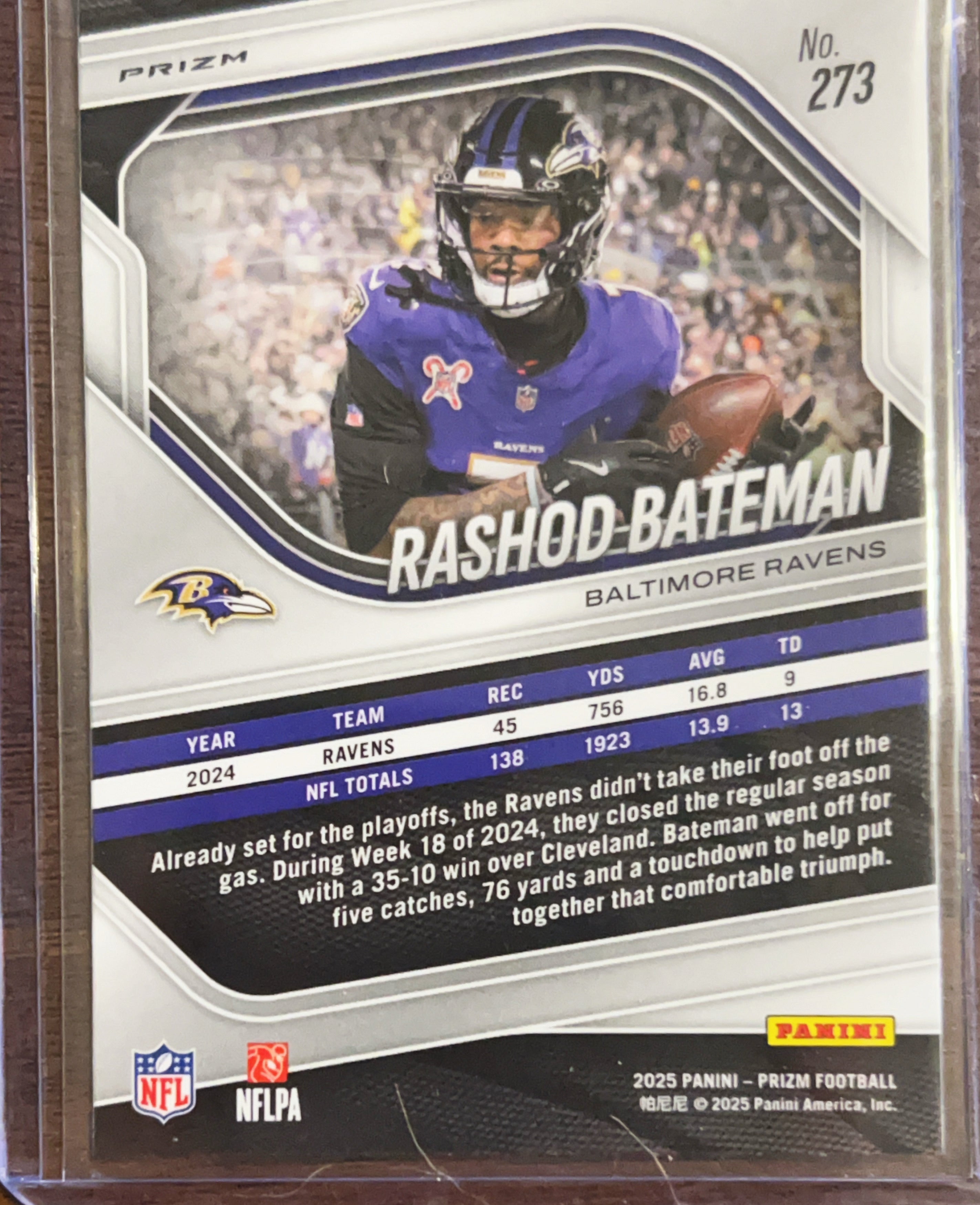 2025 Panini Prizm Rashod Bateman #273 Pink