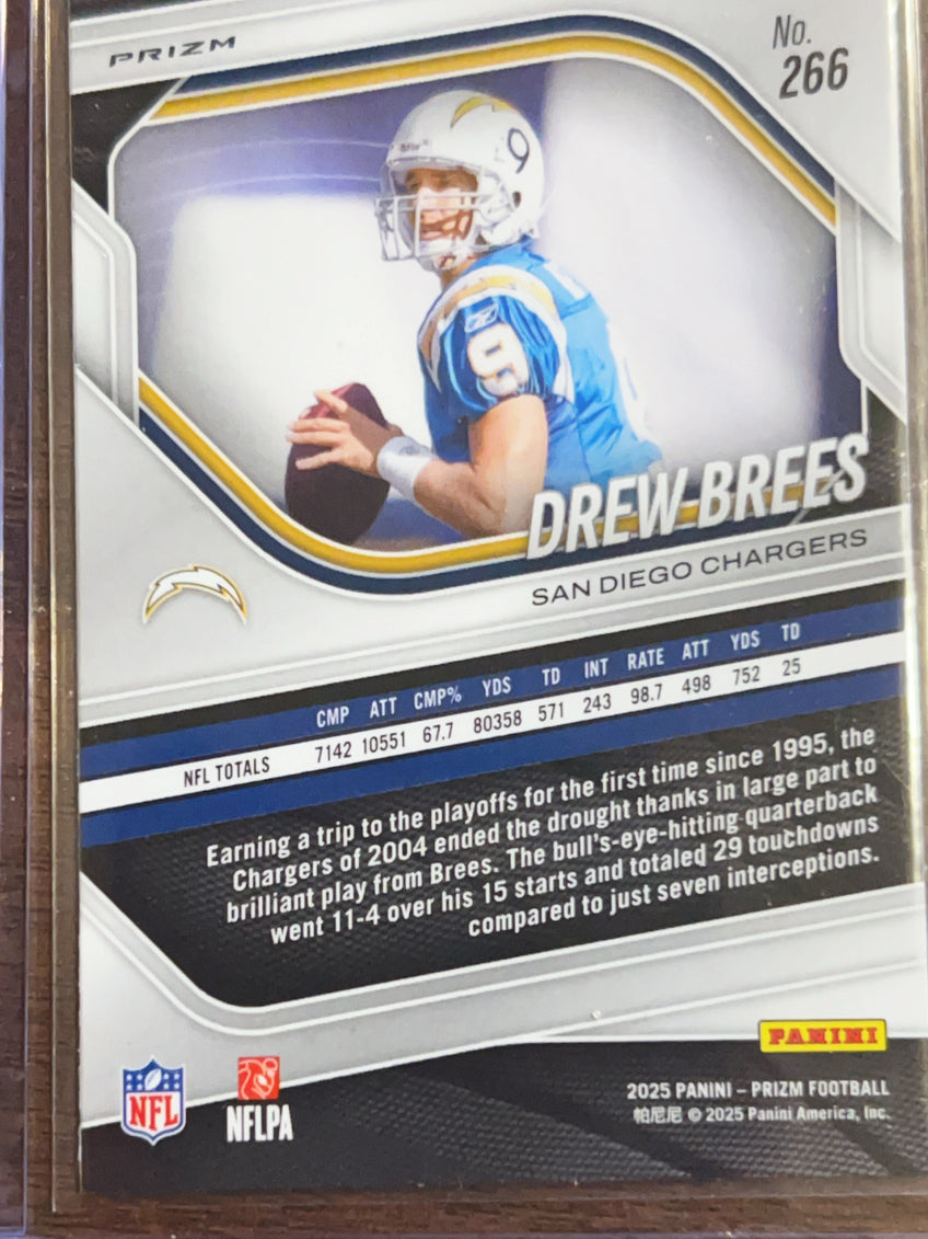 2025 Panini Prizm Football Drew Brees #266 Silver