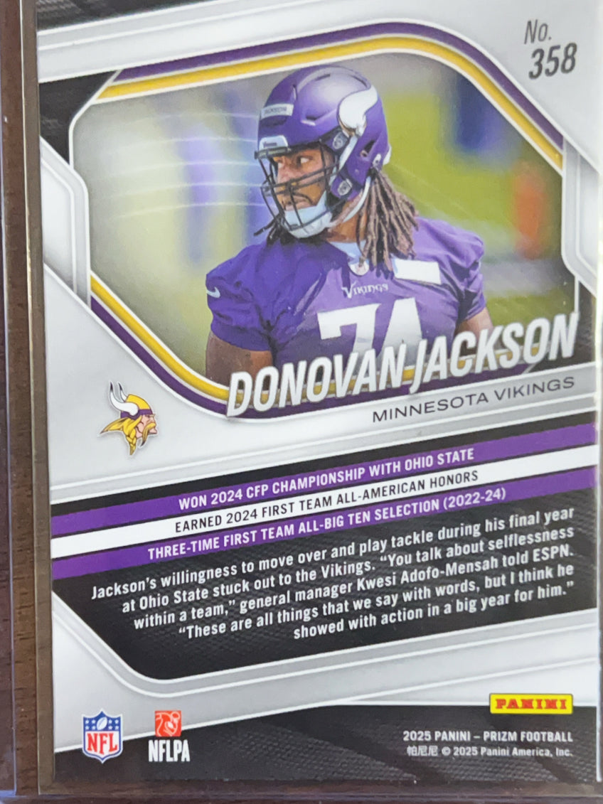 2025 Panini Prizm Football Donovan Jackson #358 RC