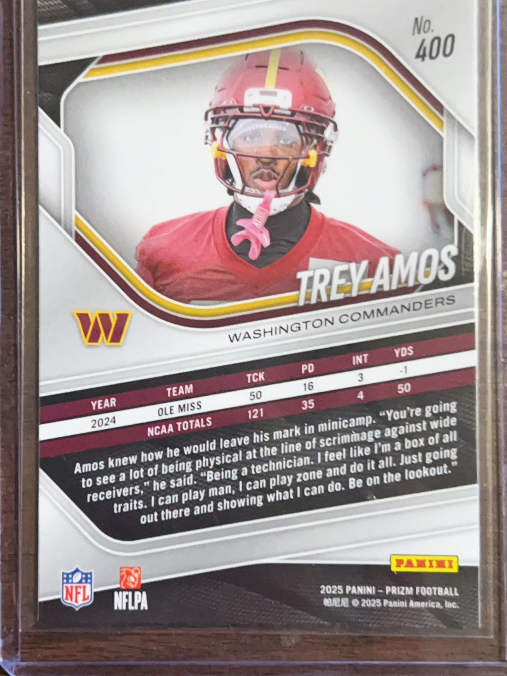 2025 Panini Prizm Trey Amos #400 RC