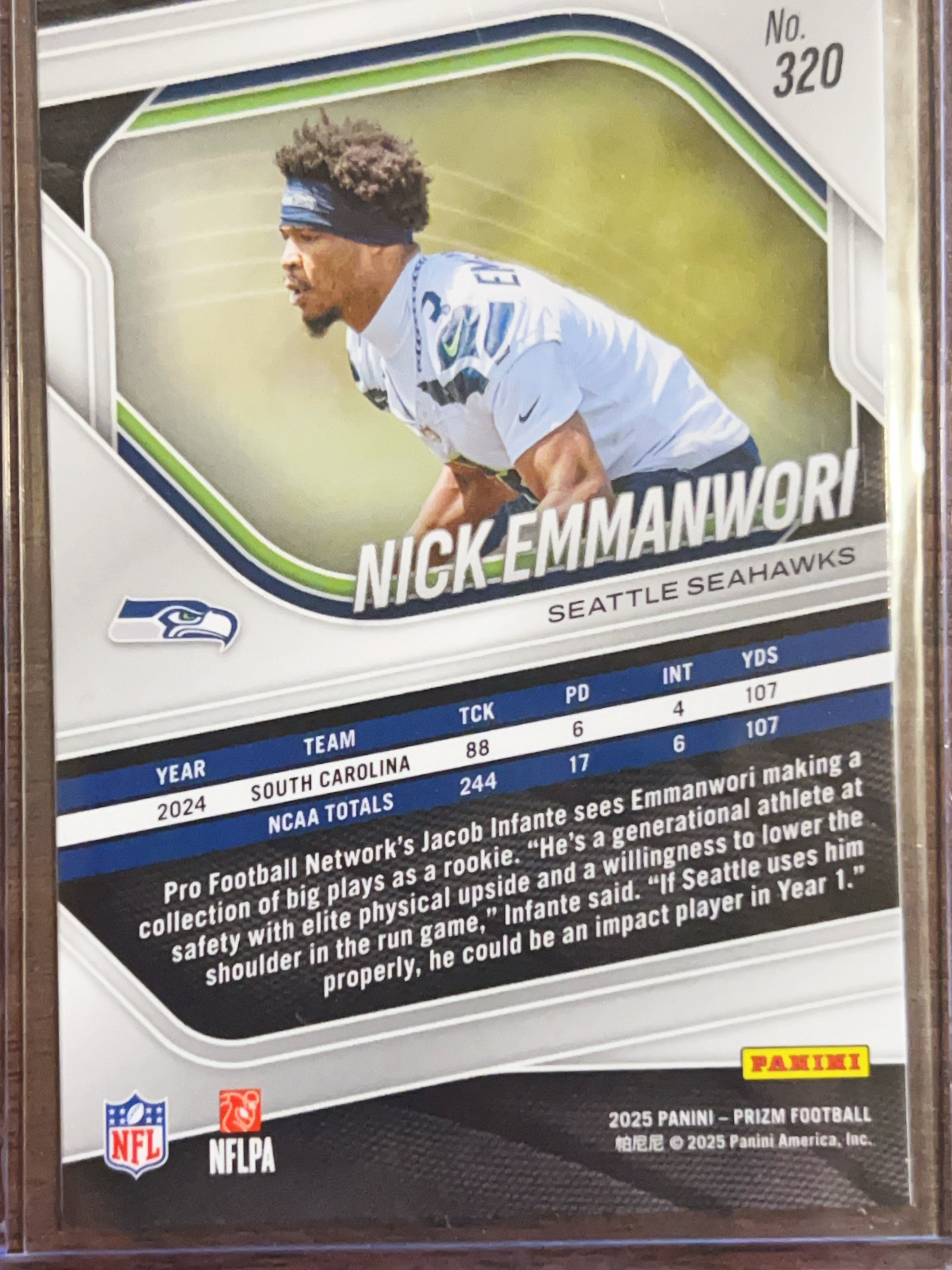 2025 Panini Prizm Nick Emmanwori #320 RC