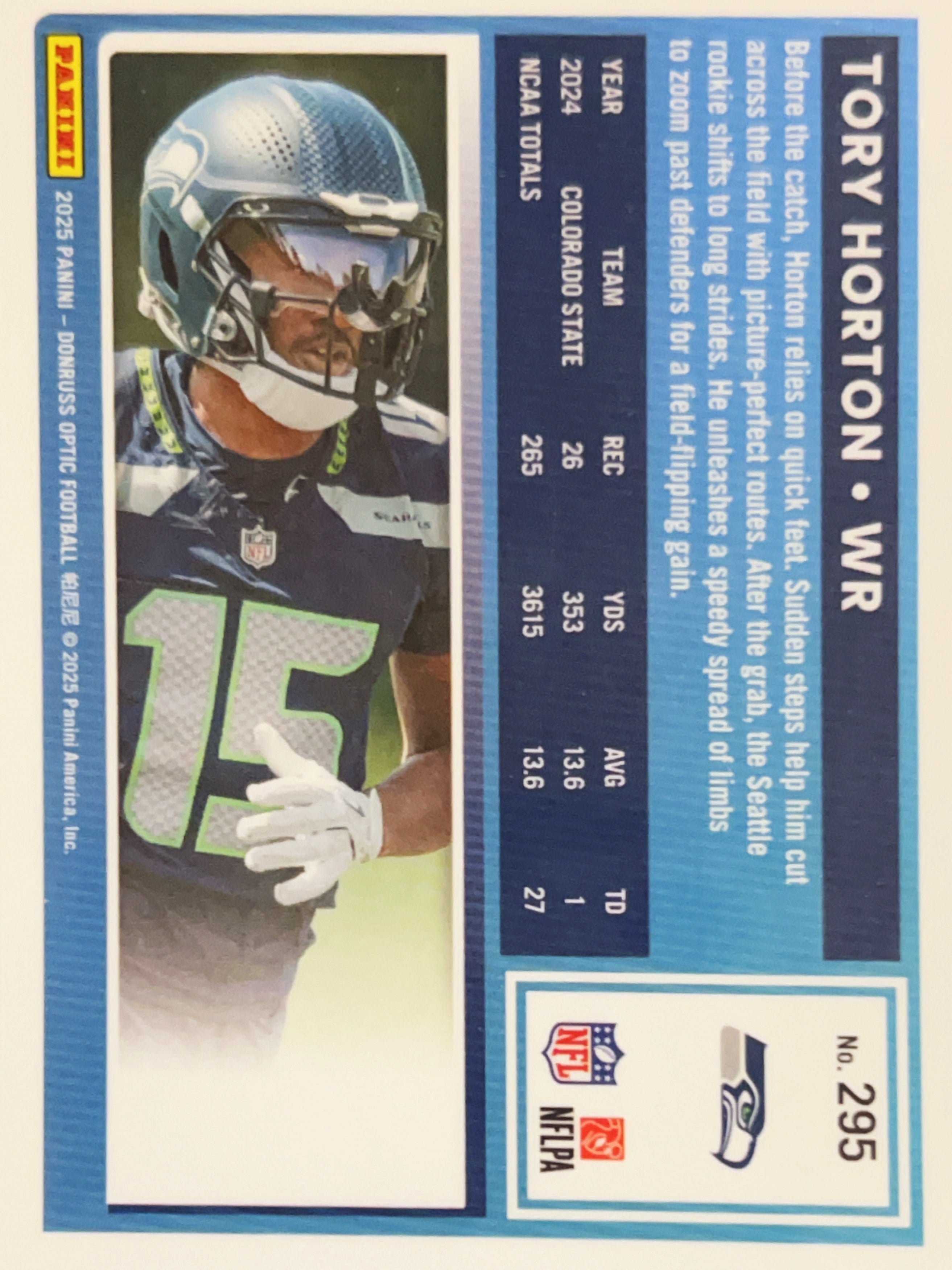 2025 Panini Donruss Optic Tory Horton #295