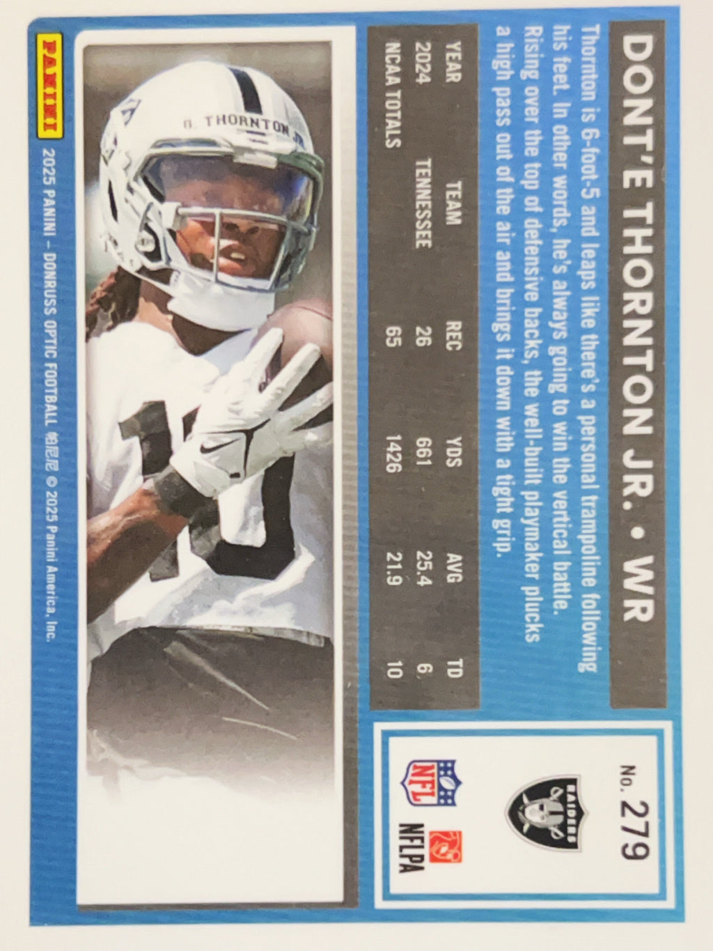2025 Panini Donruss Optic Dont'e Thornton Jr. #279