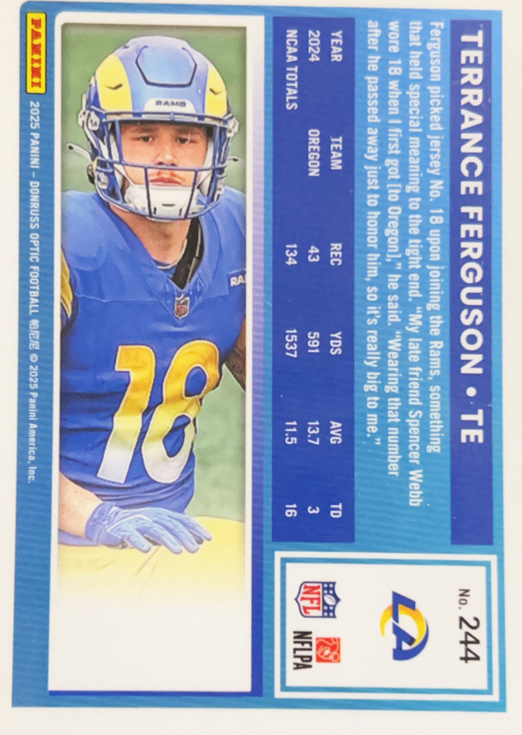 2025 Panini Donruss Optic Terrance Ferguson #244