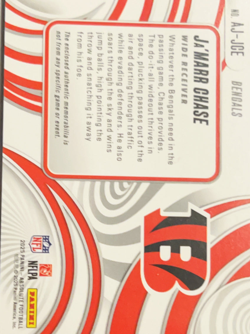 2025 Panini Absolute Football Ja'Marr Chase #AJ-JCE Memorabilia