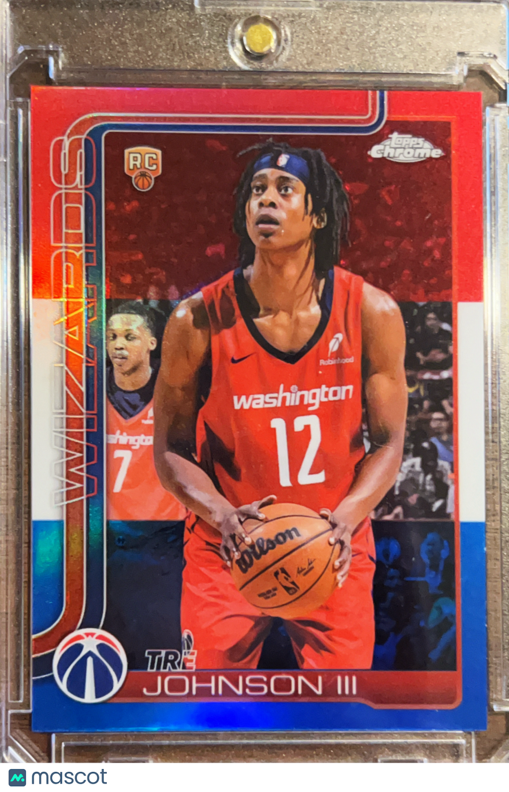 2025 Topps Chrome Tre Johnson III #256 Red White Blue RC