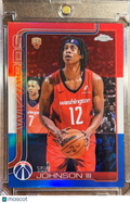 2025 Topps Chrome Tre Johnson III #256 Red White Blue RC