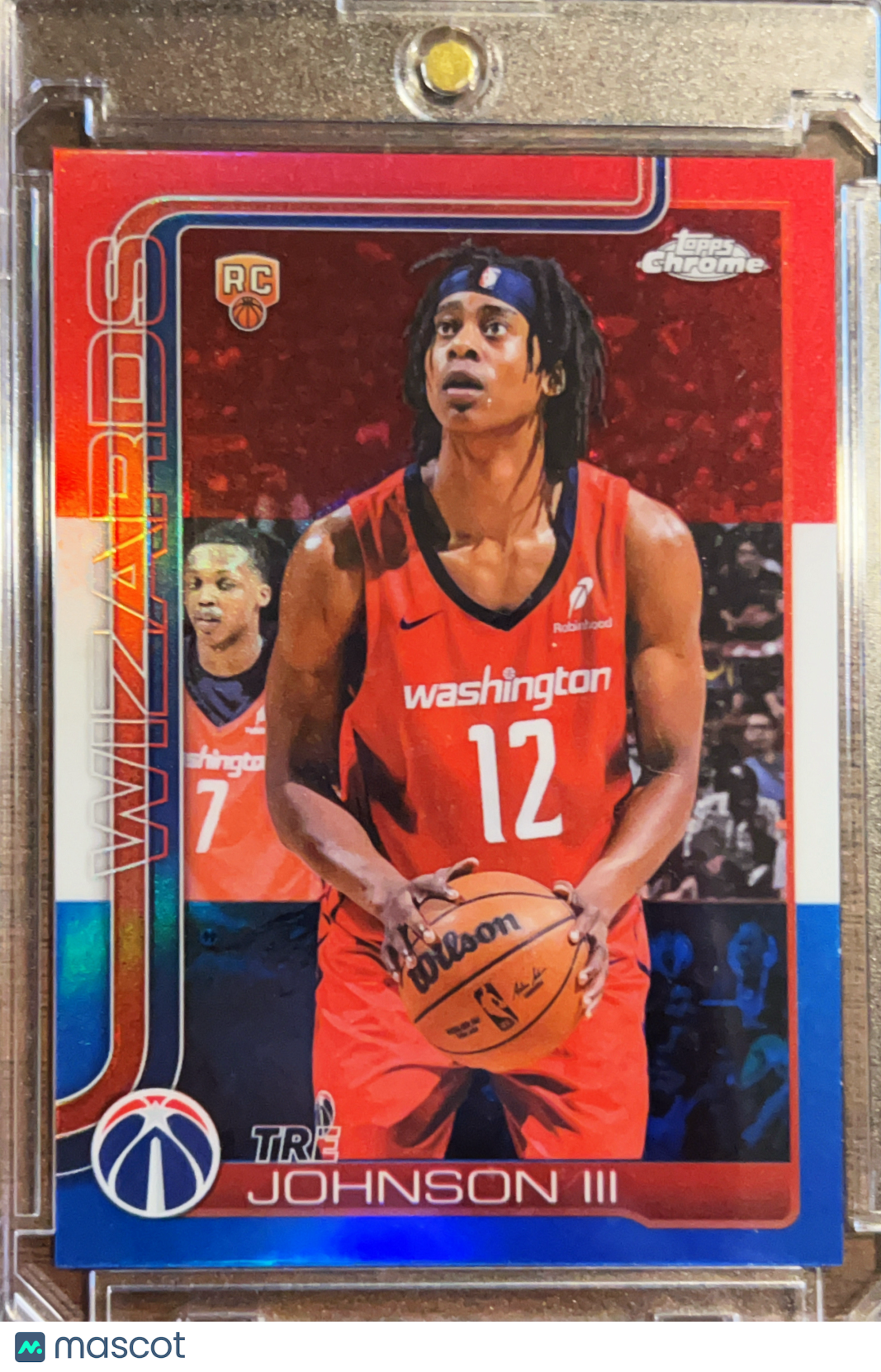 2025 Topps Chrome Tre Johnson III #256 Red White Blue RC