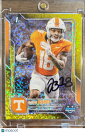 2024 Bowman Chrome University DeSean Bishop #67 Yellow Shimmer Refractor /14