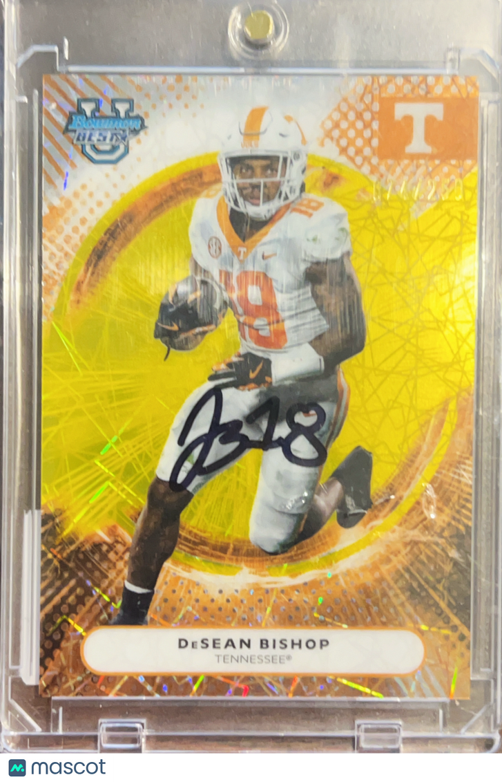 2025 Topps Bowman's Best University DeSean Bishop #45 Yellow Refractor