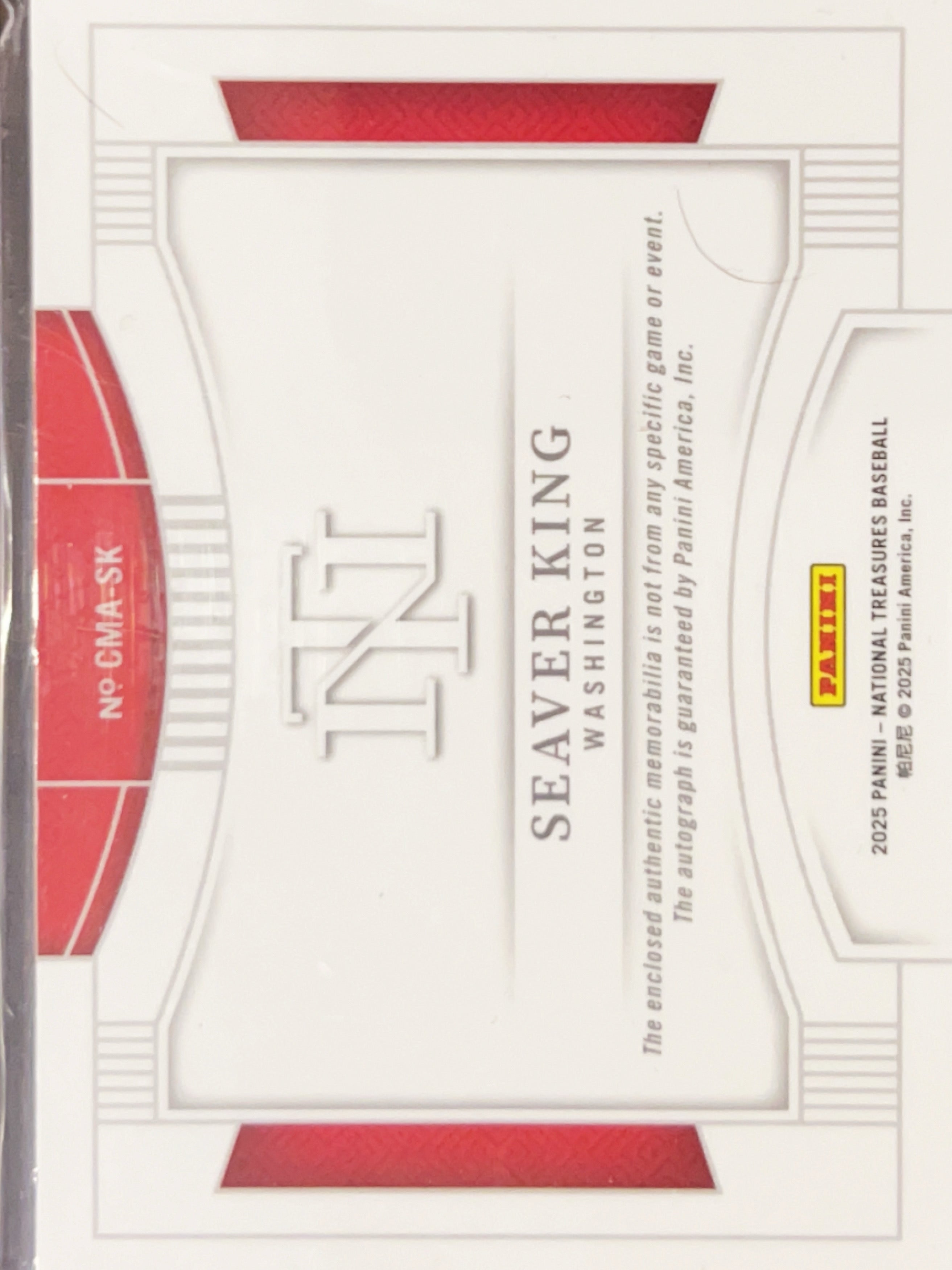2025 National Treasures Colossal Signatures Seaver King #CMA-SK /99 PA