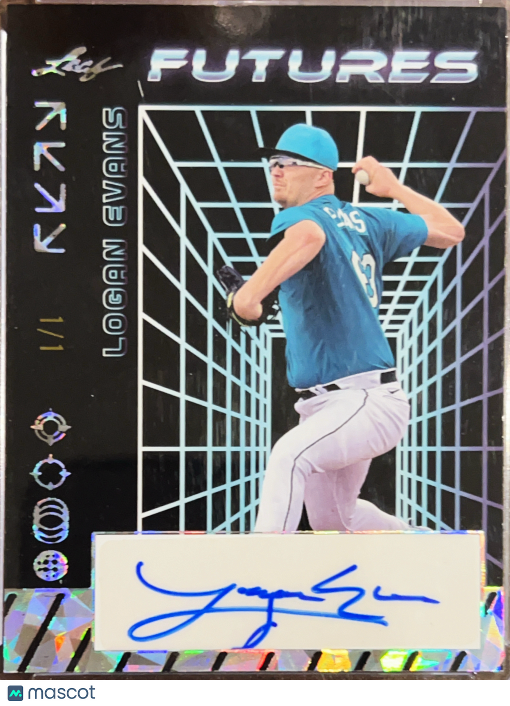 2024 Leaf Futures Logan Evans #A-LE1 Cracked Ice /1 Auto