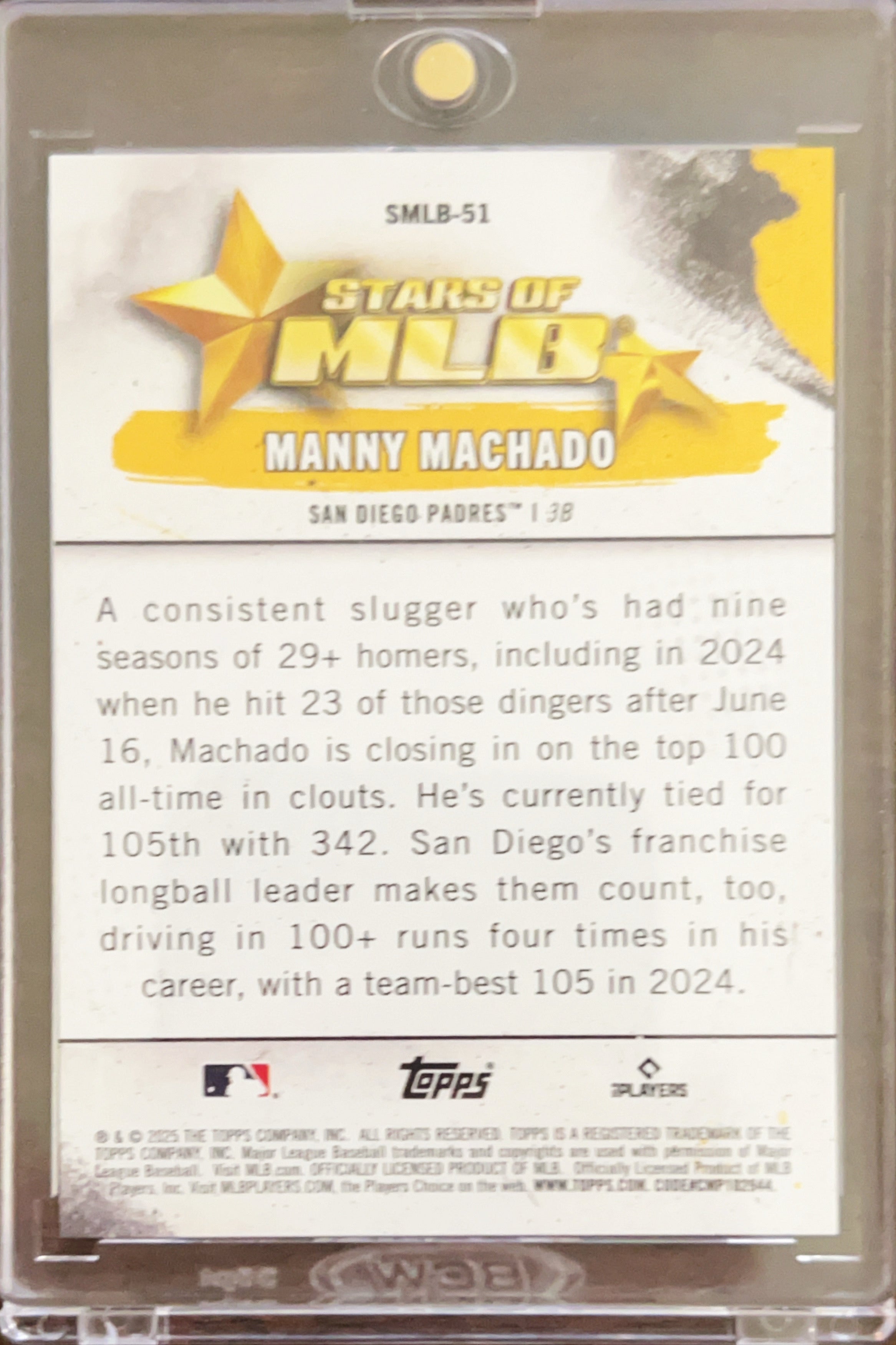 2025 Topps Stars of MLB Manny Machado #SMLB-51 Gold /25