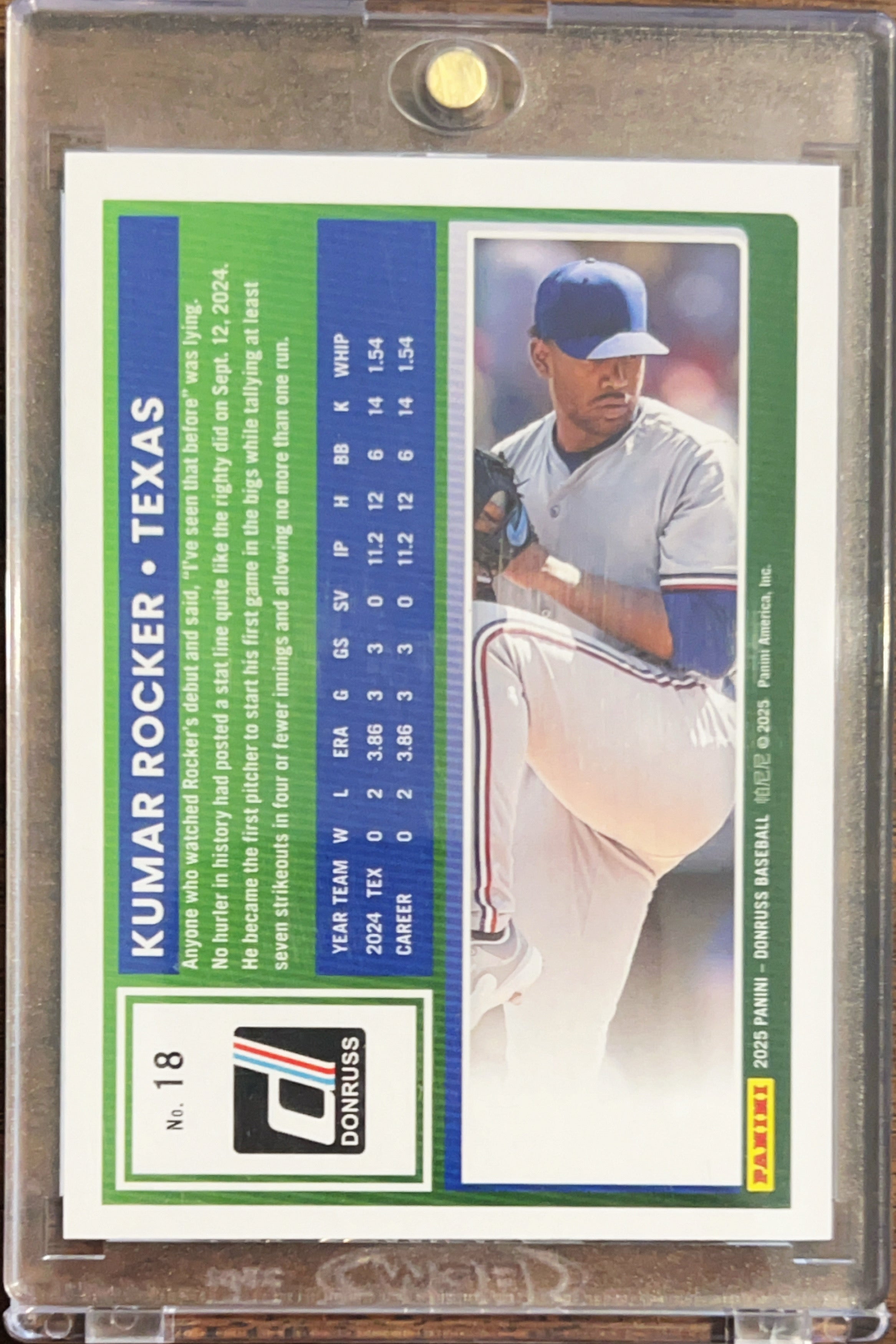 2025 Panini Donruss Kumar Rocker #18 Gold Holo Laser /299