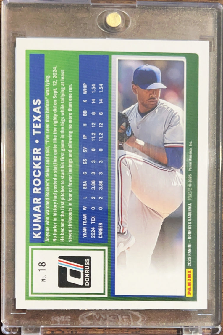 2025 Panini Donruss Kumar Rocker #18 Gold Holo Laser /299