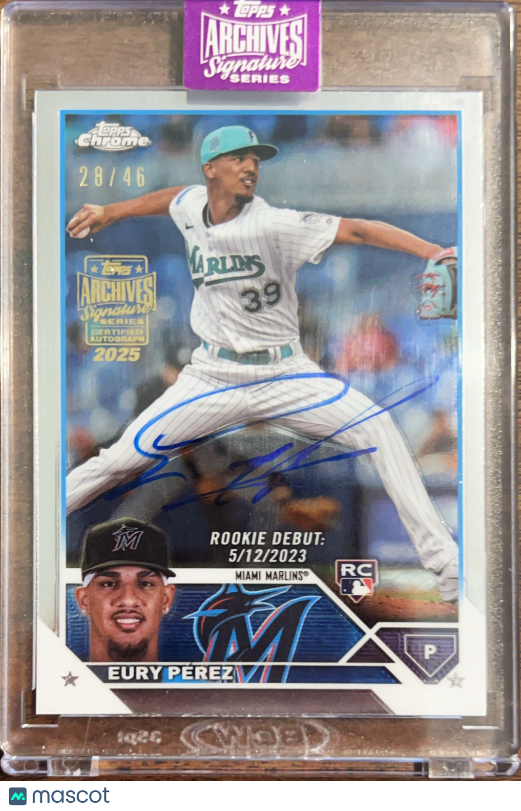2025 Topps Archives Signature Series Eury Pérez #USC175 /46 RC Auto