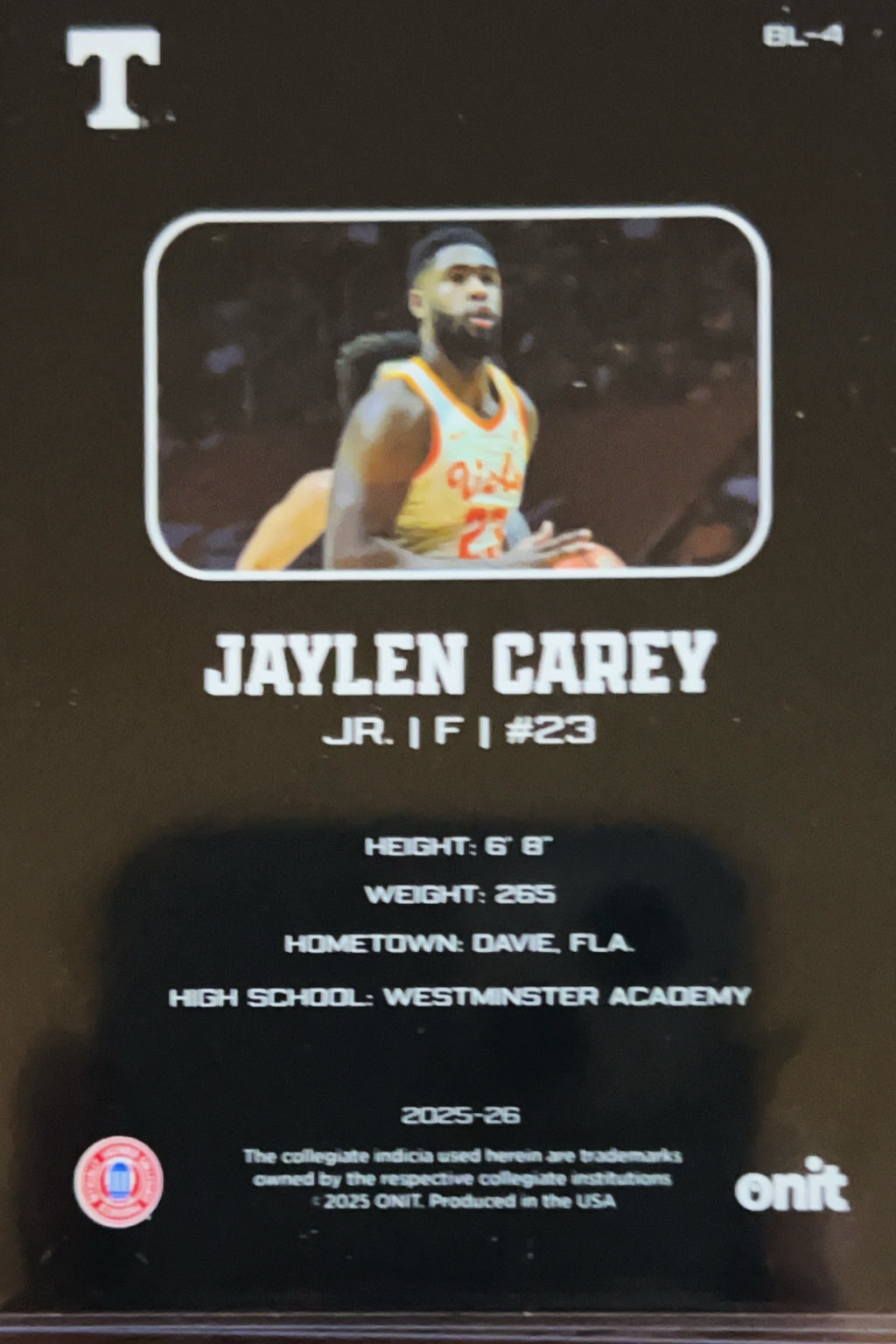2025 ONIT Blackout Edition Jaylen Carey #BL-4