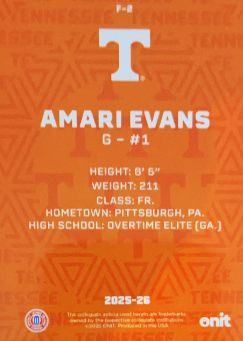 2025 ONIT Tennessee Basketball Amari Evans #F-2