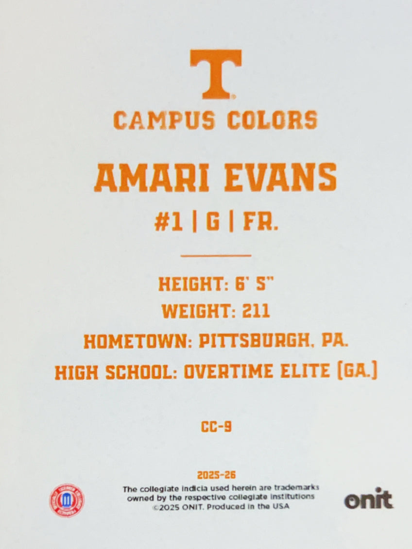 2025 ONIT Campus Colors Amari Evans #CC-9