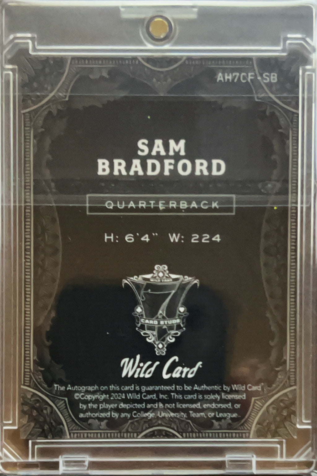 2024 Wild Card 7 Card Studs Sam Bradford #AH7CF-SB /1