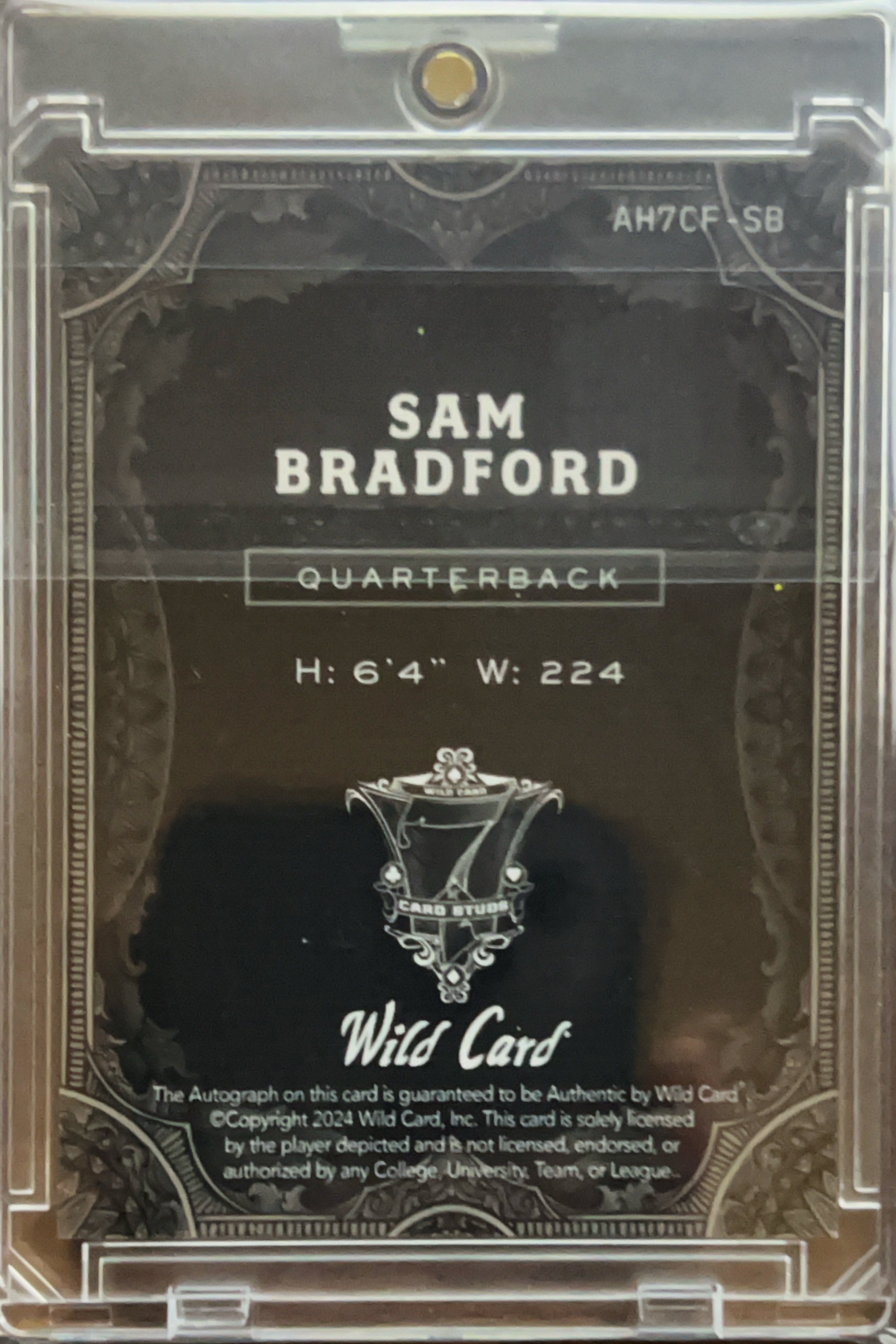 2024 Wild Card 7 Card Studs Sam Bradford #AH7CF-SB /1