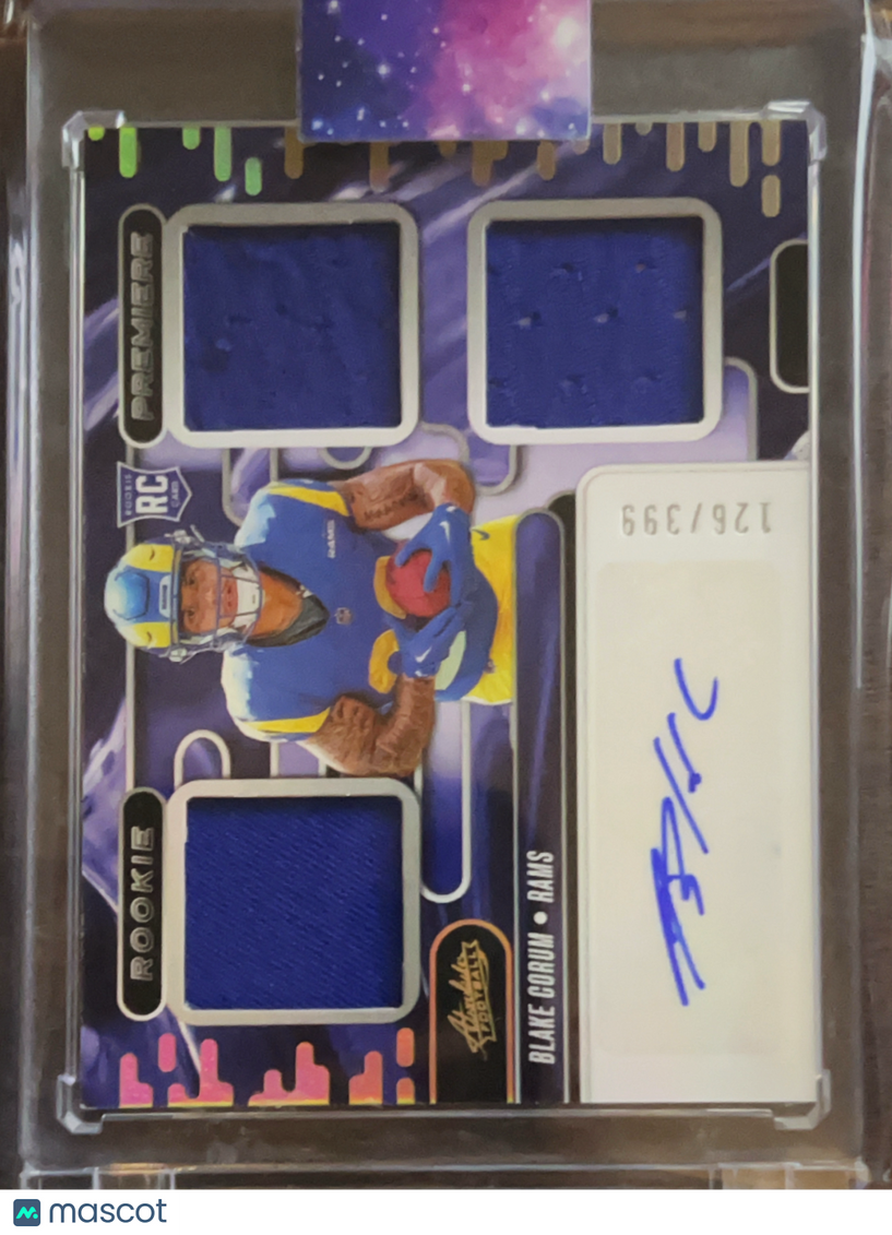 2024 Panini Absolute Football Blake Corum #RPM-BCM Triple Relic RC Memorabilia
