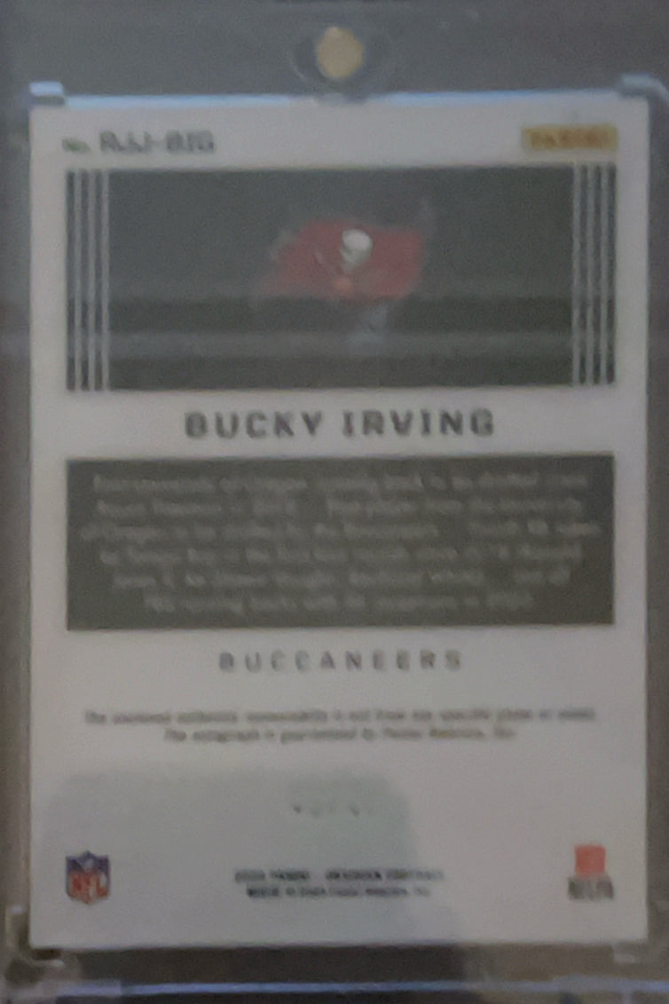 2024 Panini Obsidian Bucky Irving #RAJ-BIG Purple Autograph Patch RC