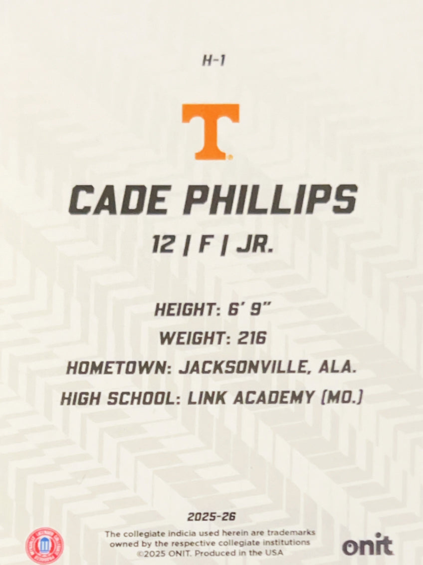 2025 ONIT Hype Cade Phillips #H-1 Orange