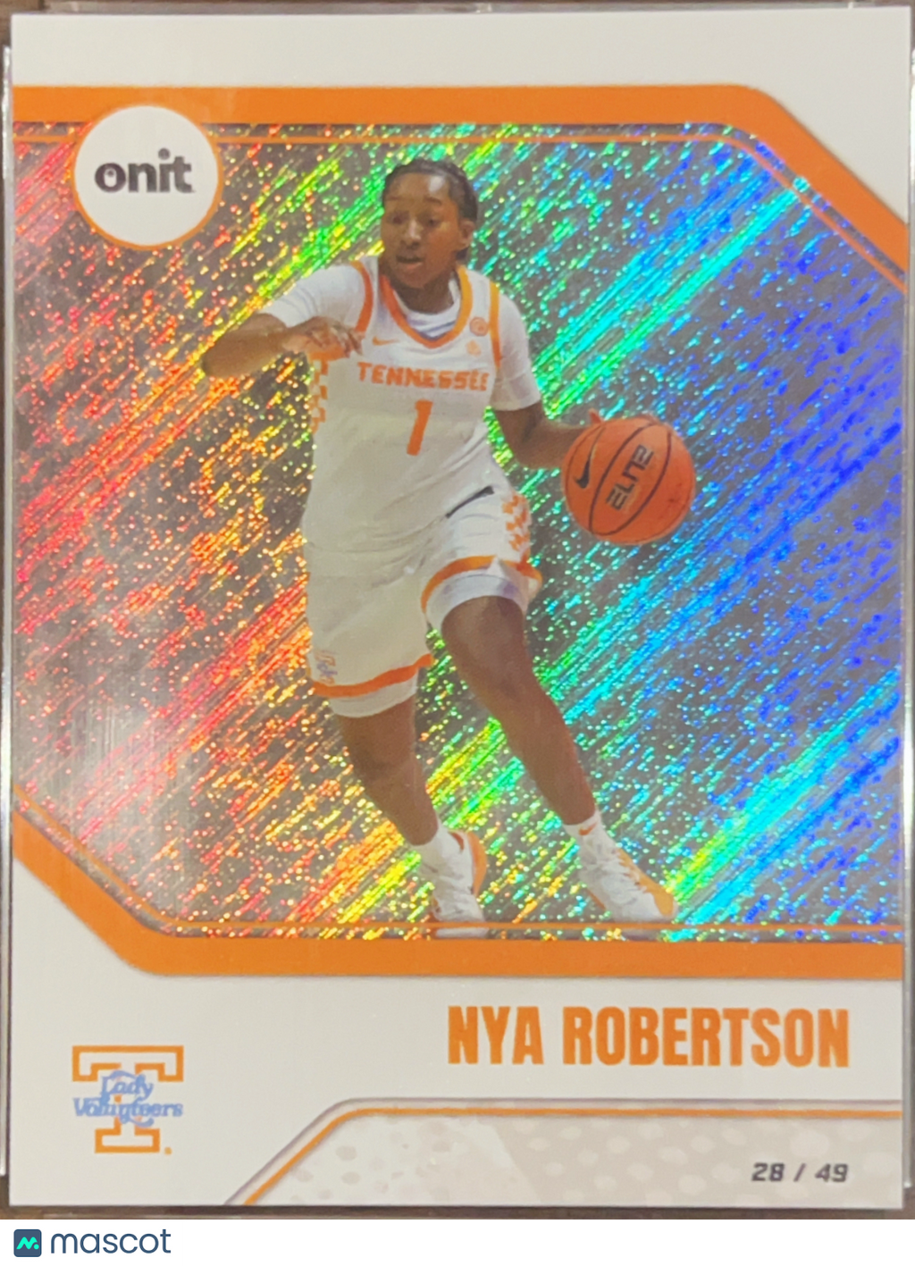 2025 ONIT Tennessee Lady Volunteers Nya Robertson #B-11 Orange Refractor /49
