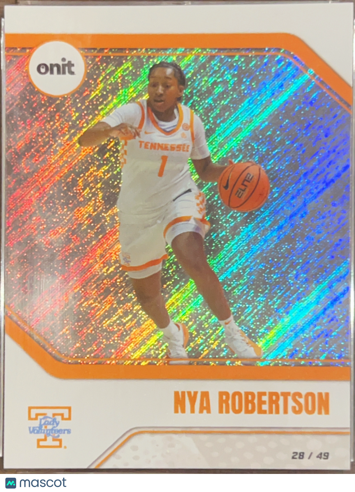 2025 ONIT Tennessee Lady Volunteers Nya Robertson #B-11 Orange Refractor /49