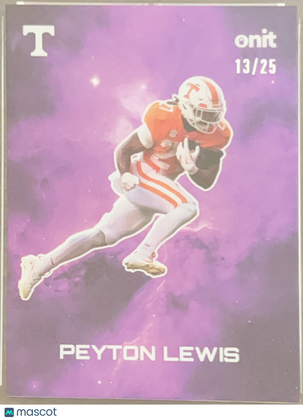 2024 Onit Tennessee Volunteers Football Peyton Lewis #G-2 Purple Galaxy /25