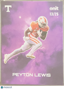 2024 Onit Tennessee Volunteers Football Peyton Lewis #G-2 Purple Galaxy /25