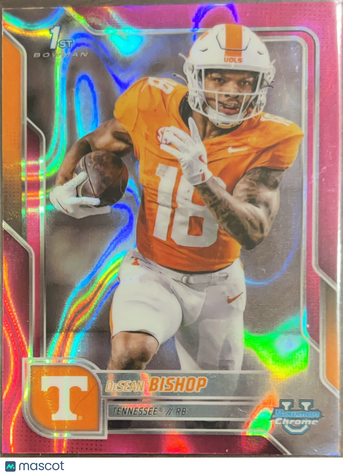 2025 Bowman Chrome University DeSean Bishop #67 Pink Lava Refractor 1st Bowman